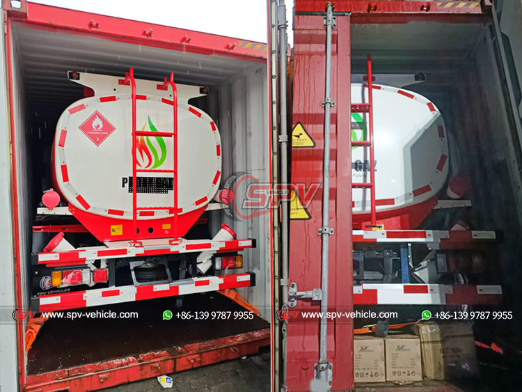 2 Units of Refueling Trucks Loaded into Container
